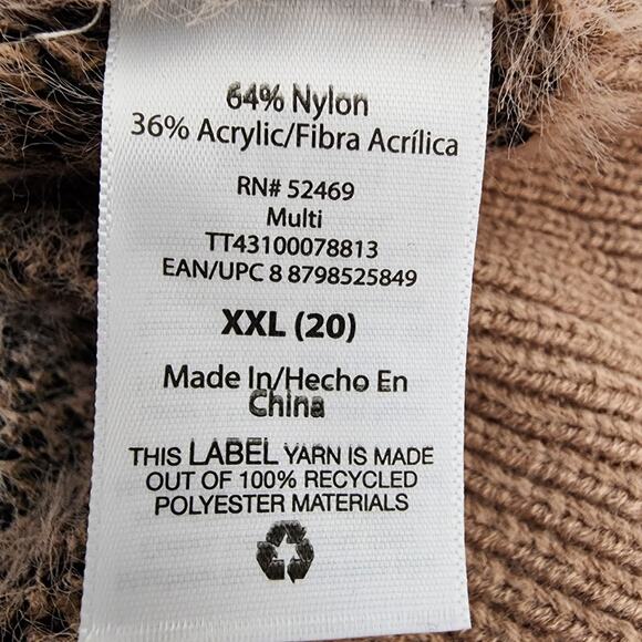 Time and Tru Cardigan Womens XXL 20 Ombre Animal Eyelash Leopard Buttons V Neck - Picture 9 of 10